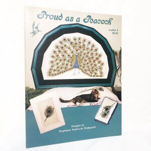 Proud as a Peacock Bird Open Feathers Cross Stitch Leaflet 1982 Pegasus